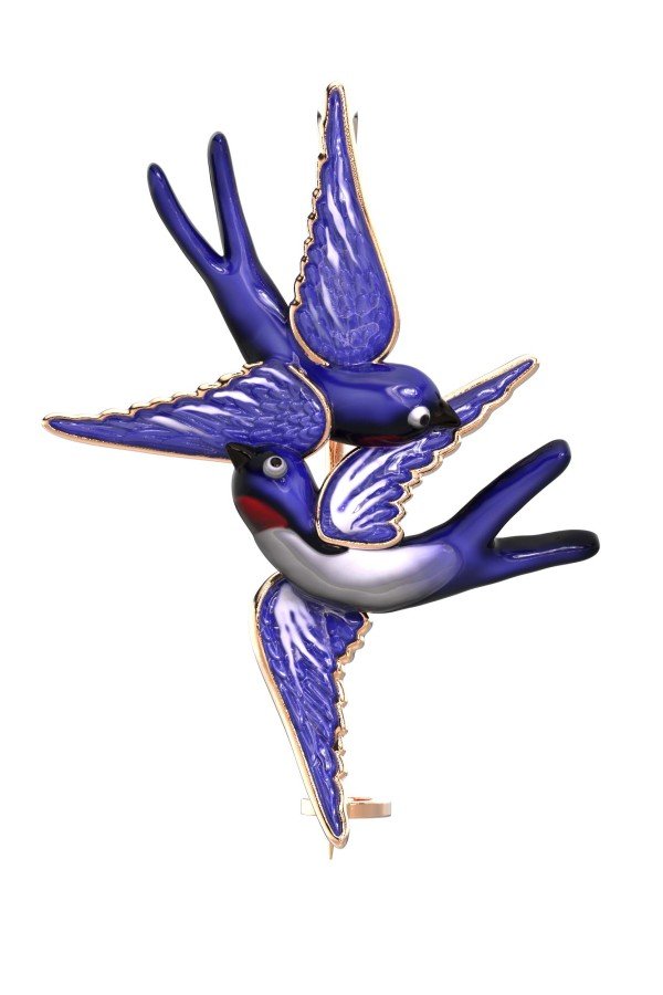 Брошь из золота c эмалью