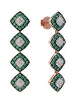 Серьги из золота c бриллиантами и изумрудом