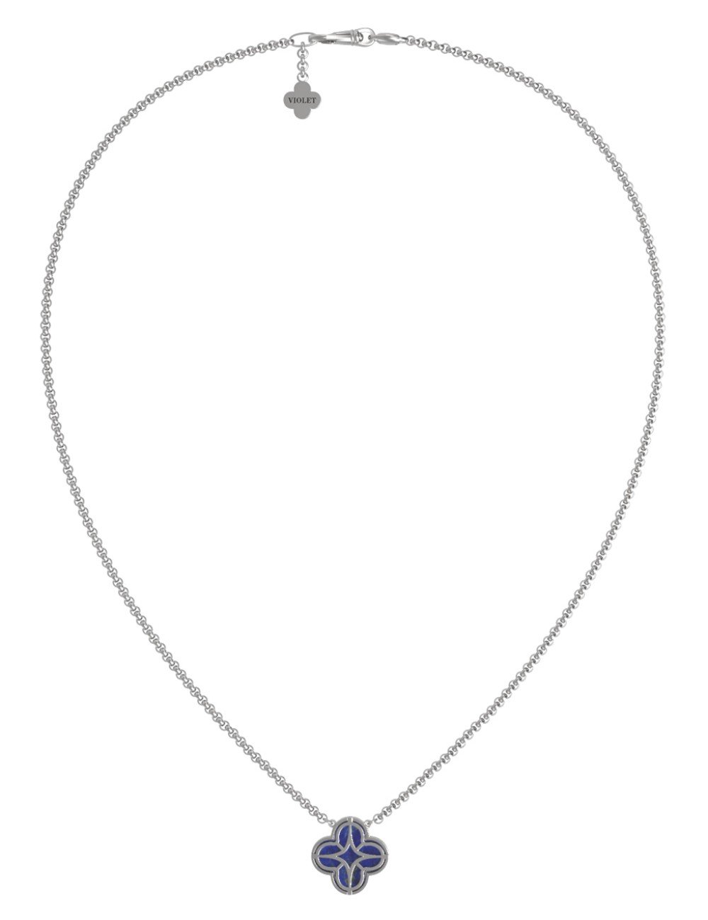 Колье из белого золота c бриллиантами и лазуритом