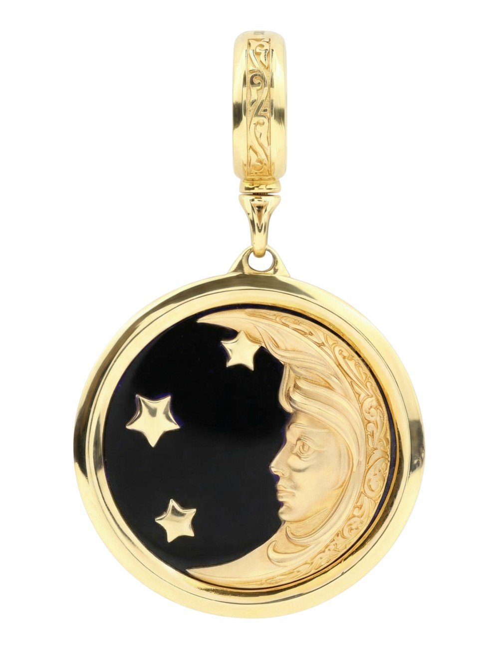 Подвеска из лимонного золота c ониксом