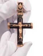 Крест из золота c эмалью и эбеновым деревом