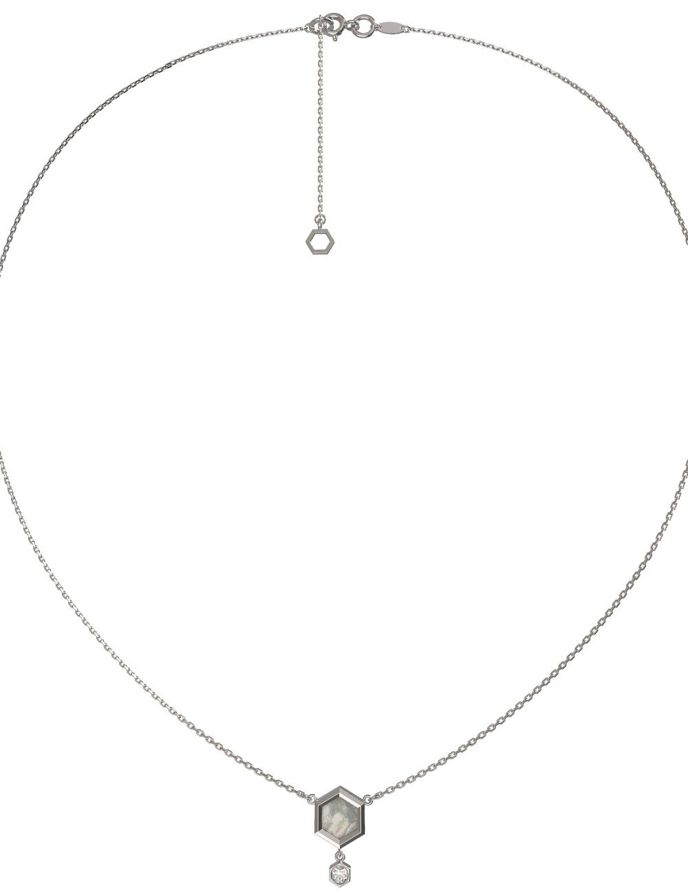 Колье из белого золота c бриллиантами и перламутром