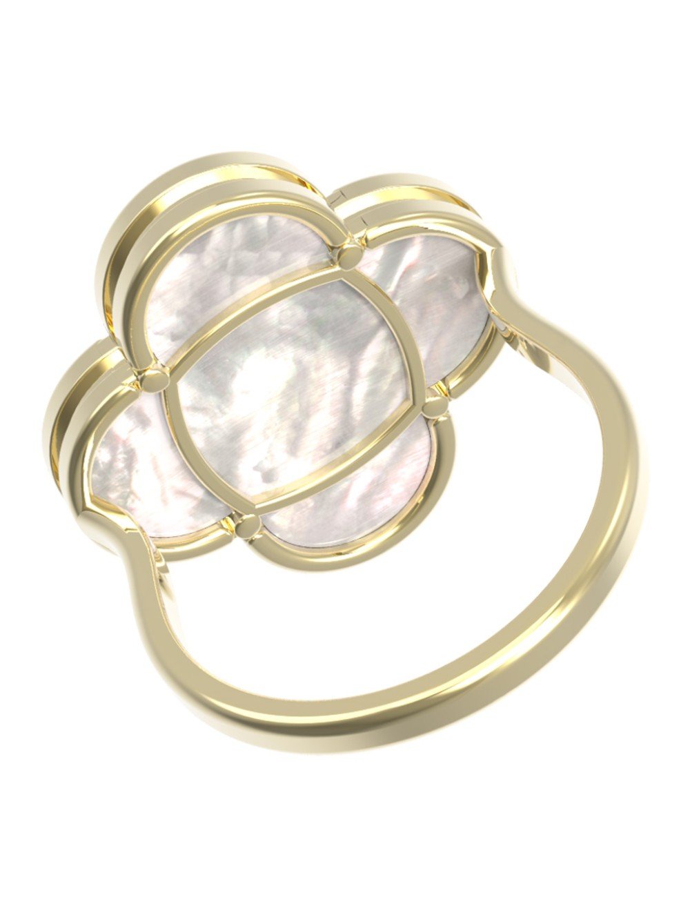 Кольцо из лимонного золота c перламутром