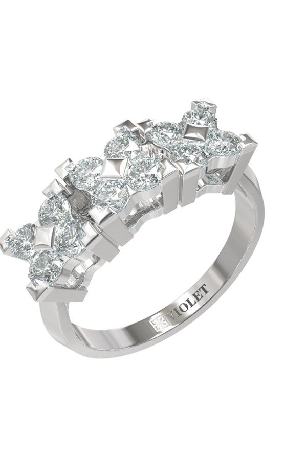 Кольцо из белого золота c бриллиантами