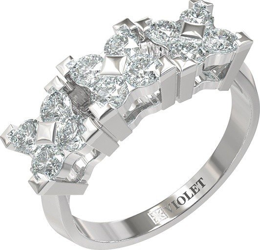 Кольцо из белого золота c бриллиантами