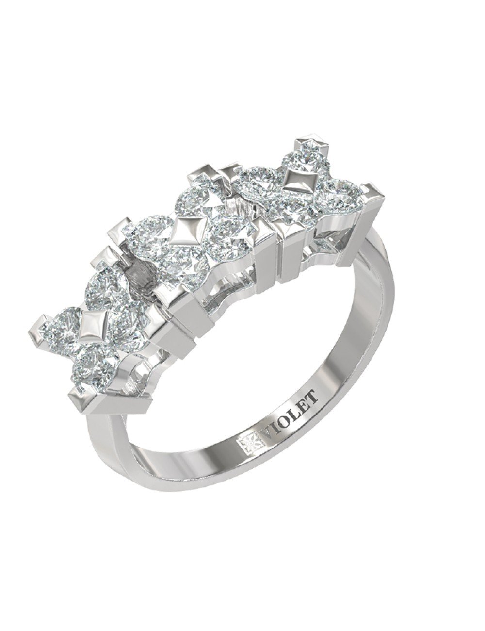 Кольцо из белого золота c бриллиантами