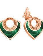 Серьги из золота c малахитом