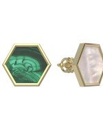 Серьги из лимонного золота c малахитом и перламутром