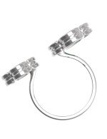 Кольцо из белого золота c ониксом и перламутром