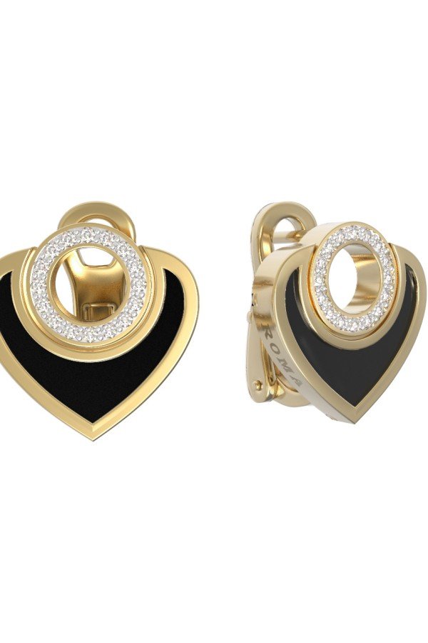 Серьги из лимонного золота c бриллиантами и ониксом