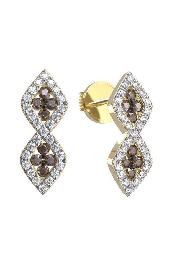 Серьги из лимонного золота c бриллиантами