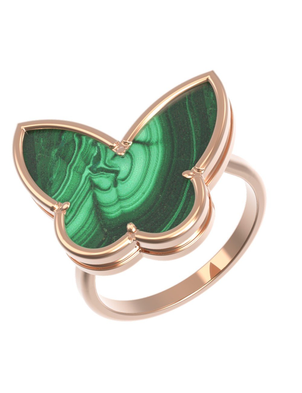 Кольцо из золота c малахитом