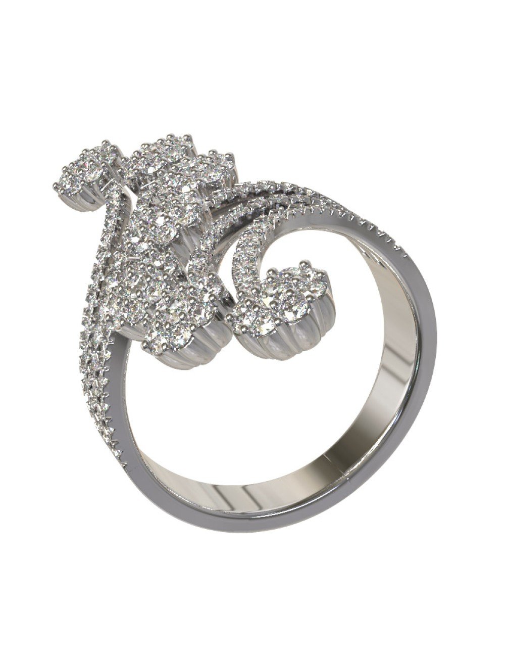 Кольцо из белого золота c бриллиантами