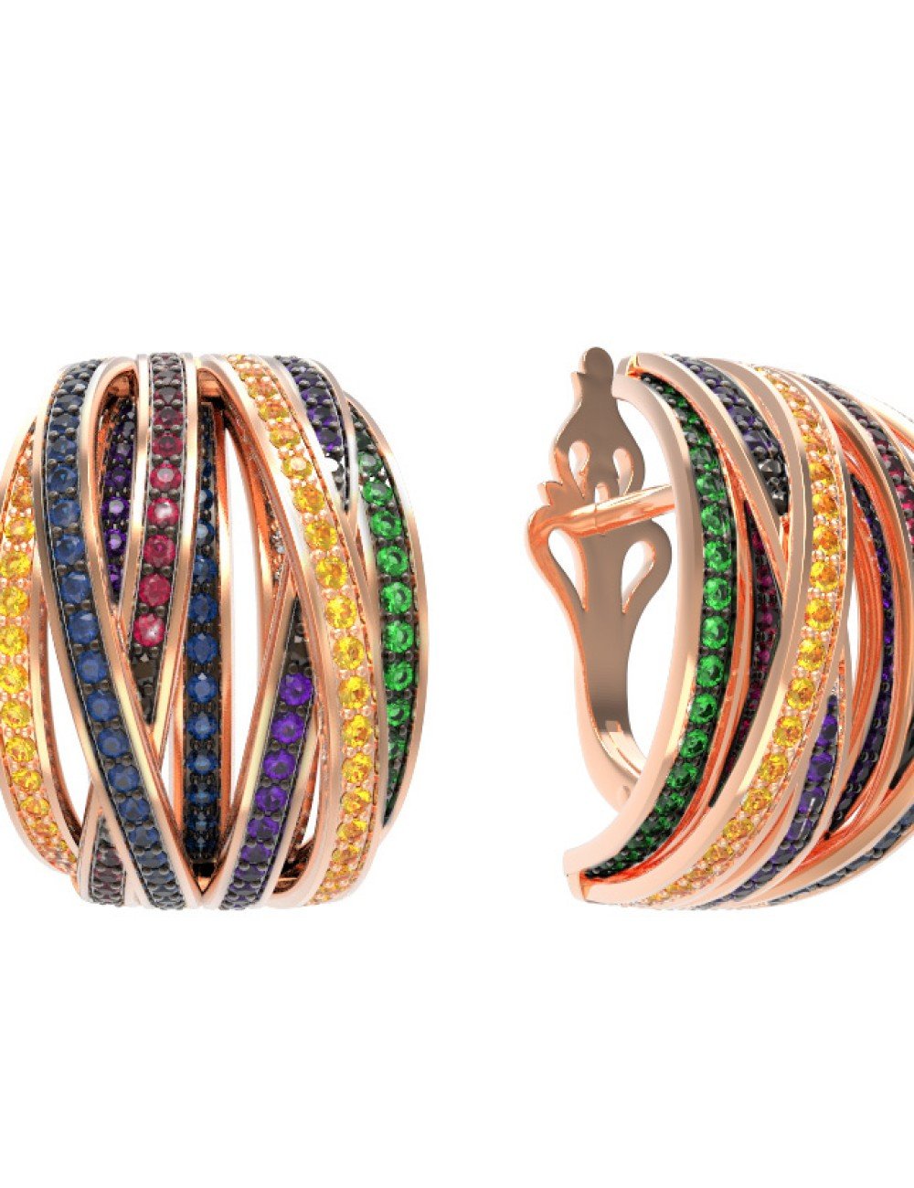 Серьги из золота c фианитом