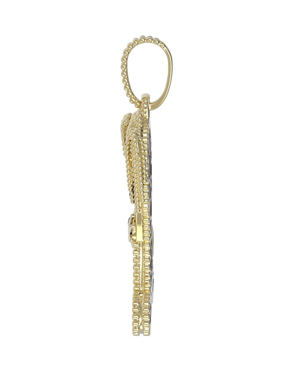 Подвеска из лимонного золота c эмалью и тигровым глазом