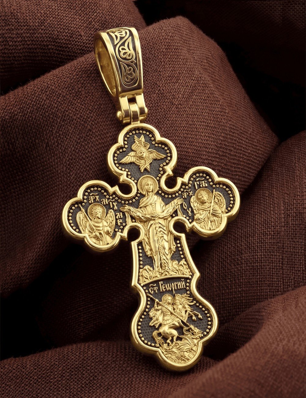 Крест из лимонного золота