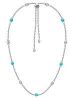 Колье из белого золота c бирюзой