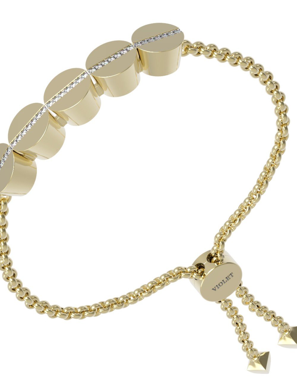 Браслет из лимонного золота c бриллиантами