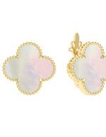 Серьги из лимонного золота c перламутром