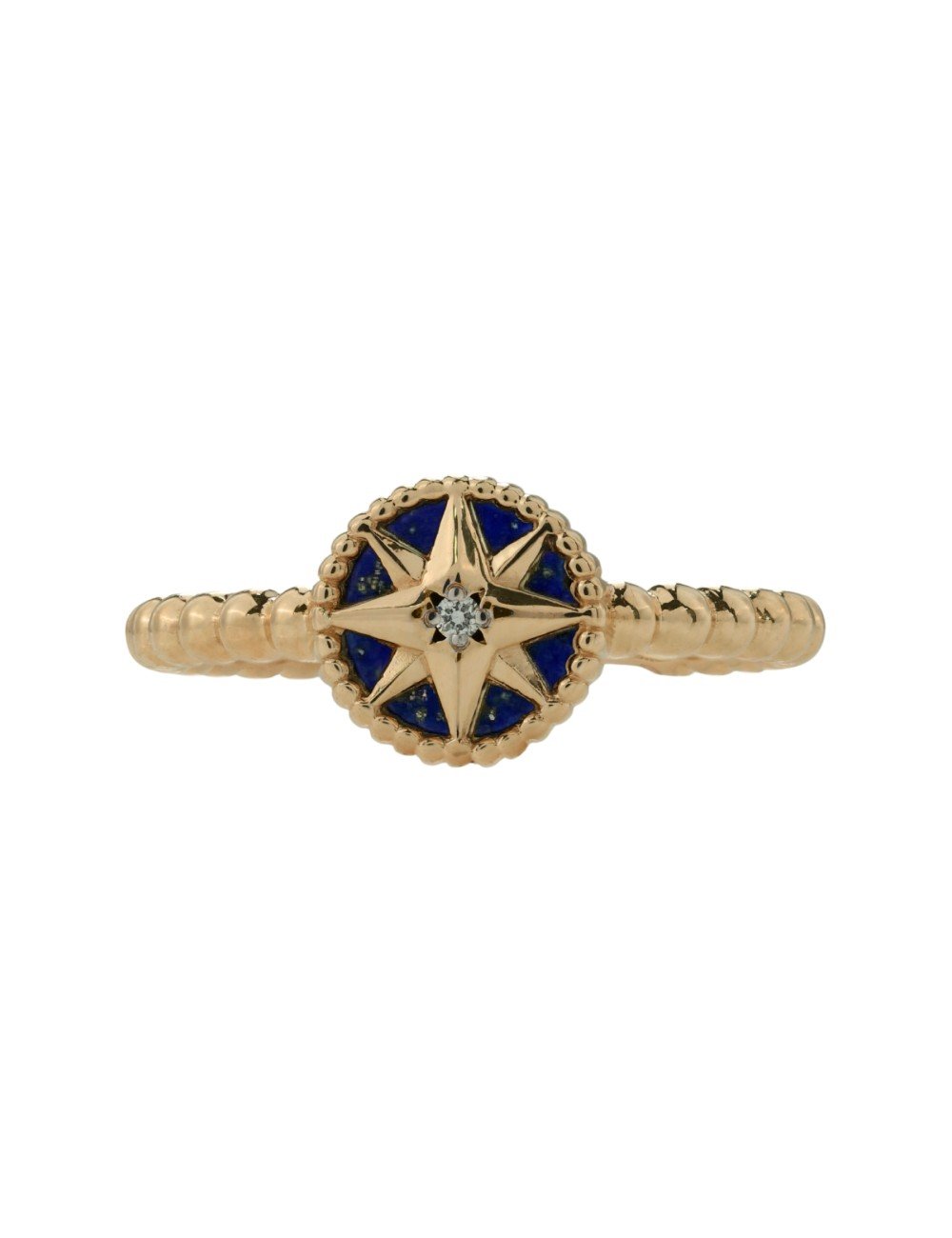 Кольцо из лимонного золота c бриллиантами и лазуритом