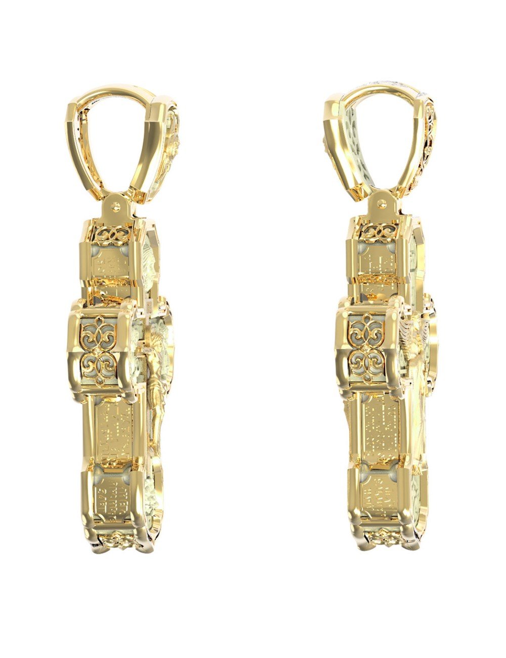 Крест из лимонного золота c бивнем мамонта