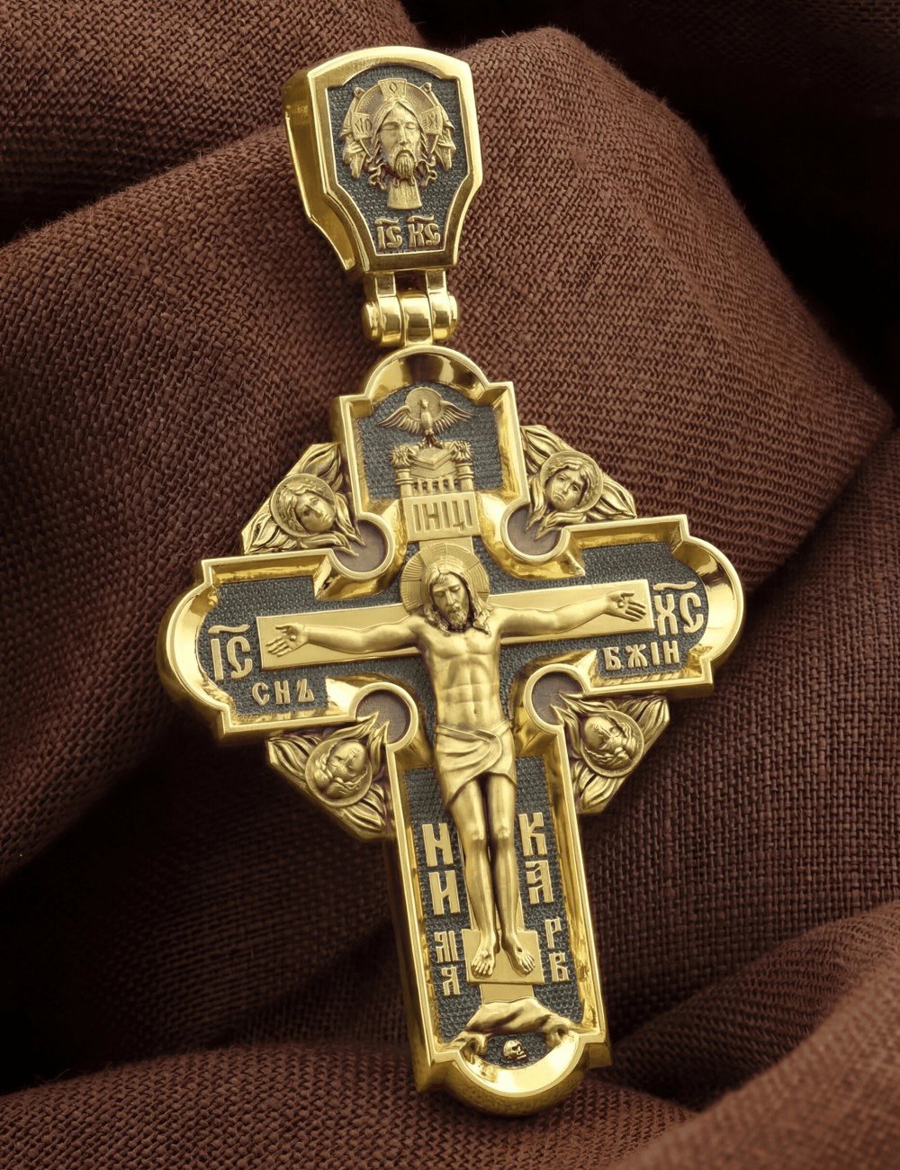 Крест из лимонного золота