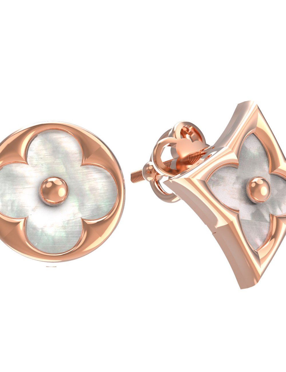 Серьги из золота c перламутром