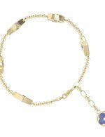 Браслет из лимонного золота c бриллиантами, лазуритом и перламутром