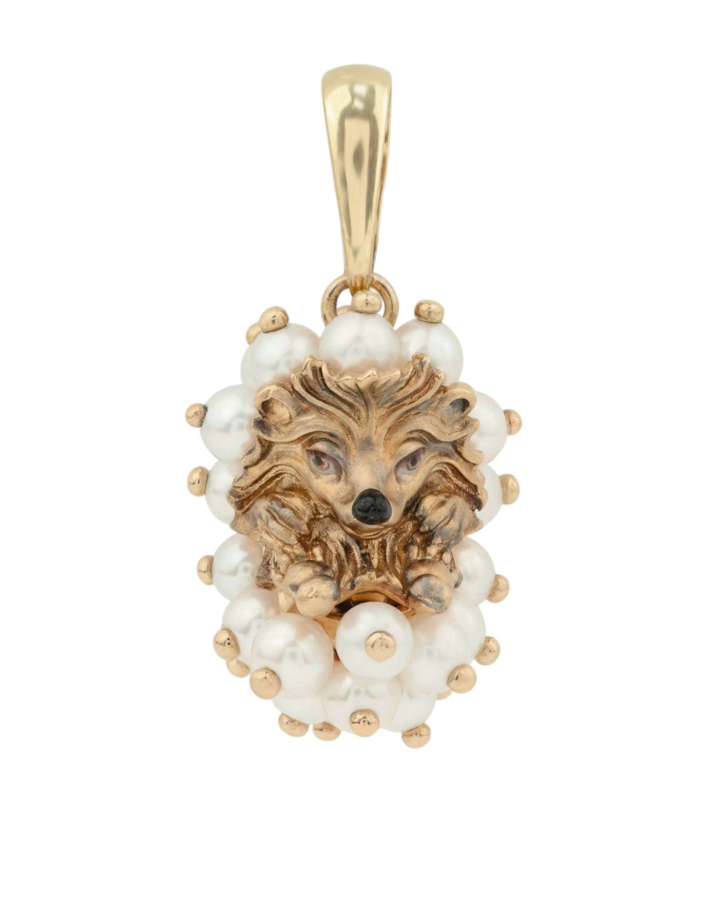 Подвеска из золота c эмалью и жемчугом