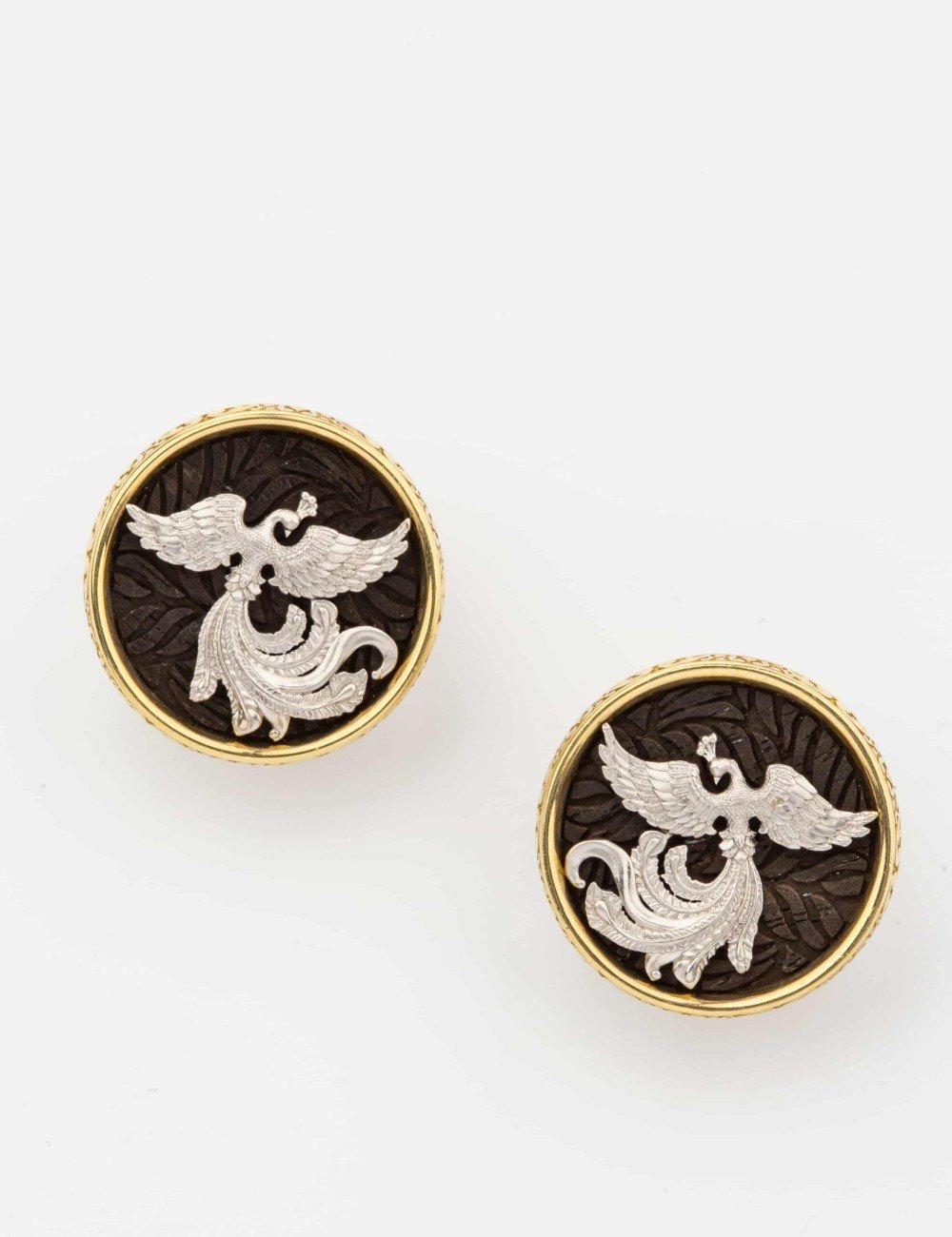 Серьги из лимонного золота c эбеновым деревом