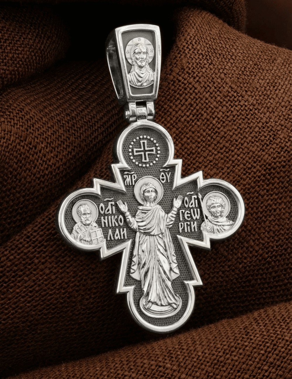 Крест из белого золота