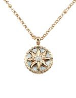 Колье из золота c бриллиантами, ониксом и перламутром