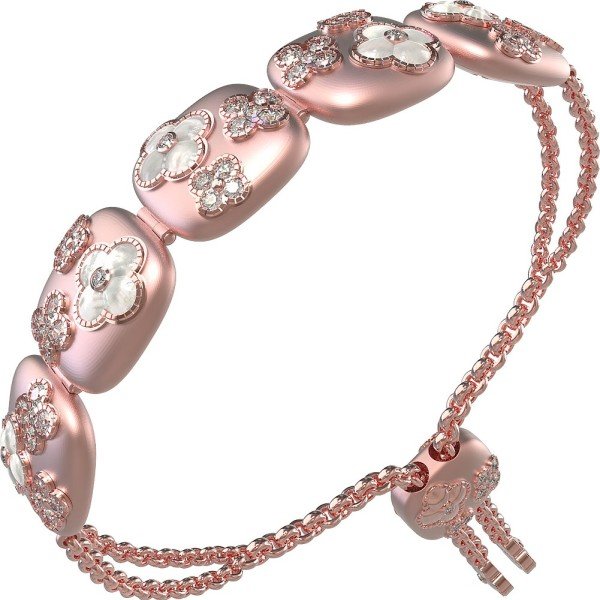 Браслет из розового золота c бриллиантами и перламутром