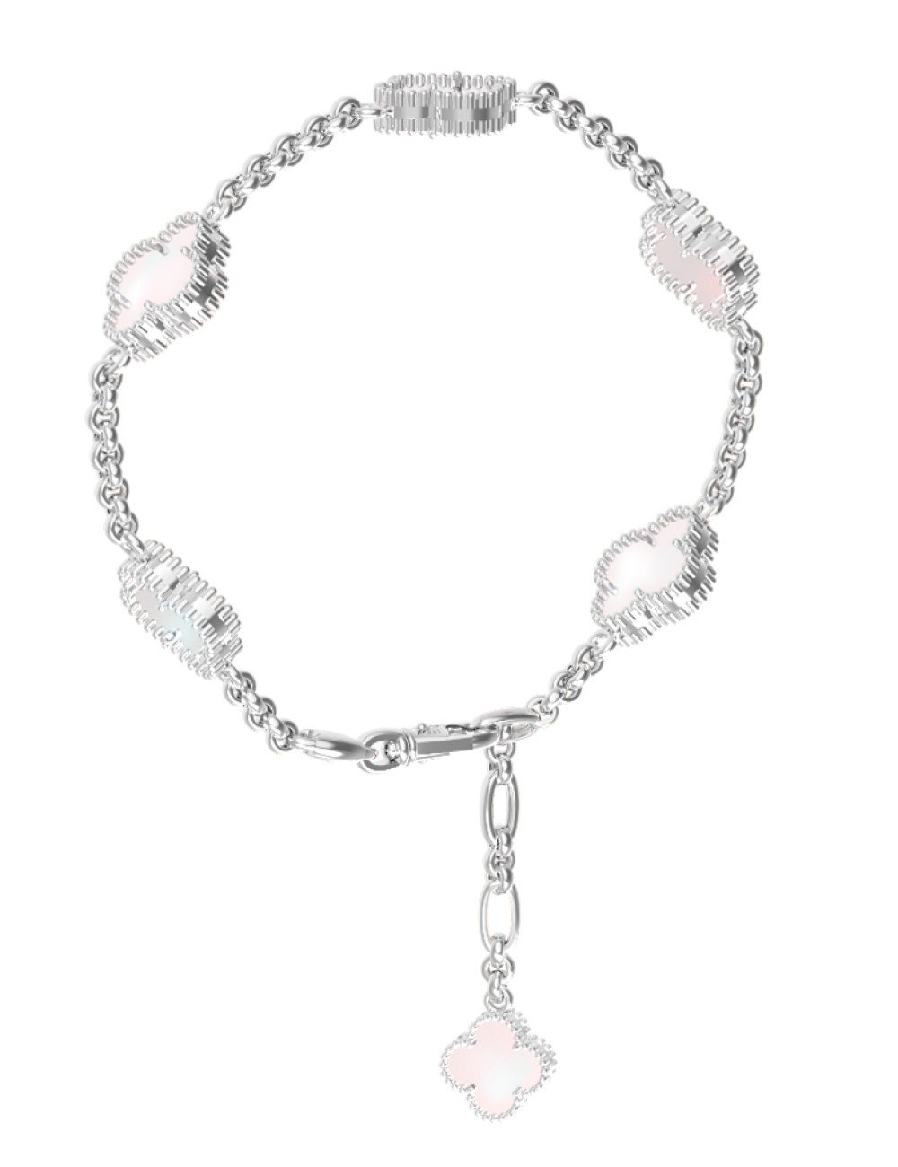 Браслет из белого золота c перламутром