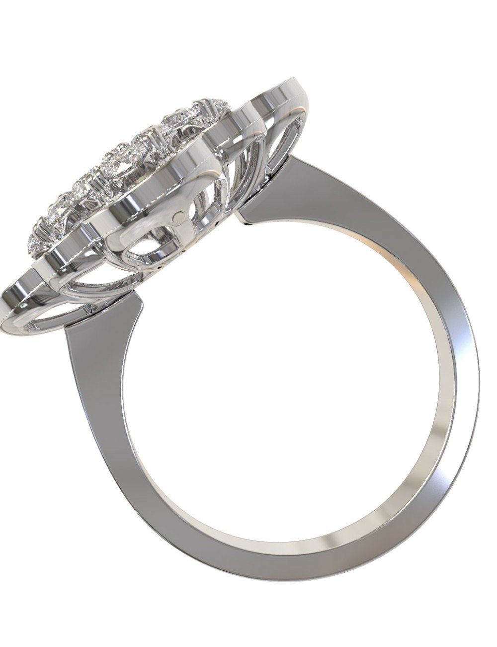 Кольцо из белого золота c бриллиантами