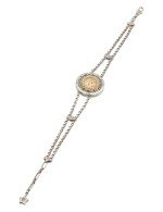 Браслет из белого золота c бирюзой и лазуритом