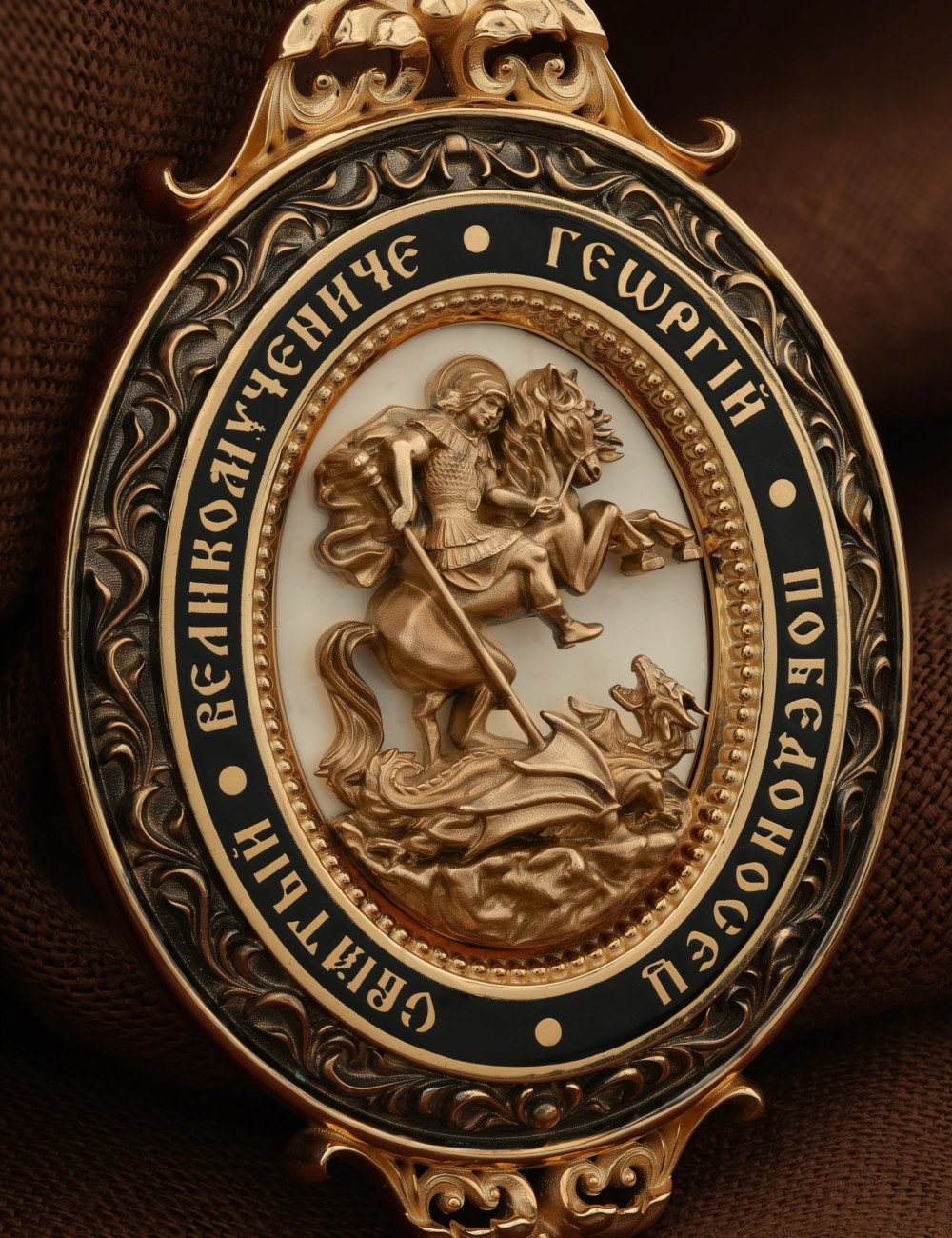 Образок из золота c эмалью