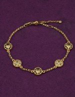 Браслет из лимонного золота c бриллиантами, ониксом и перламутром