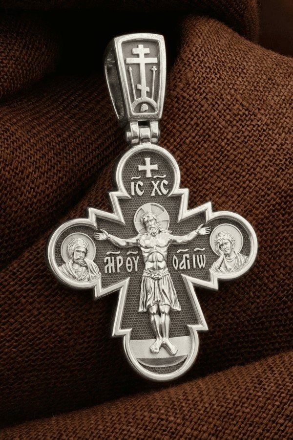 Крест из белого золота