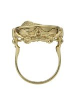 Кольцо из лимонного золота c бирюзой и лазуритом