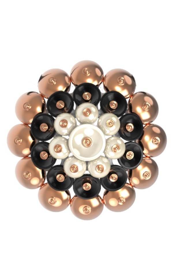 Подвеска из золота c ониксом и перламутром