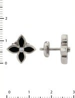 Серьги из белого золота c бриллиантами и ониксом