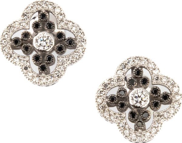 Серьги из белого золота c бриллиантами