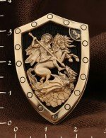 Образок из золота c эбеновым деревом