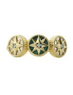 Кольцо из лимонного золота c бриллиантами, малахитом и перламутром