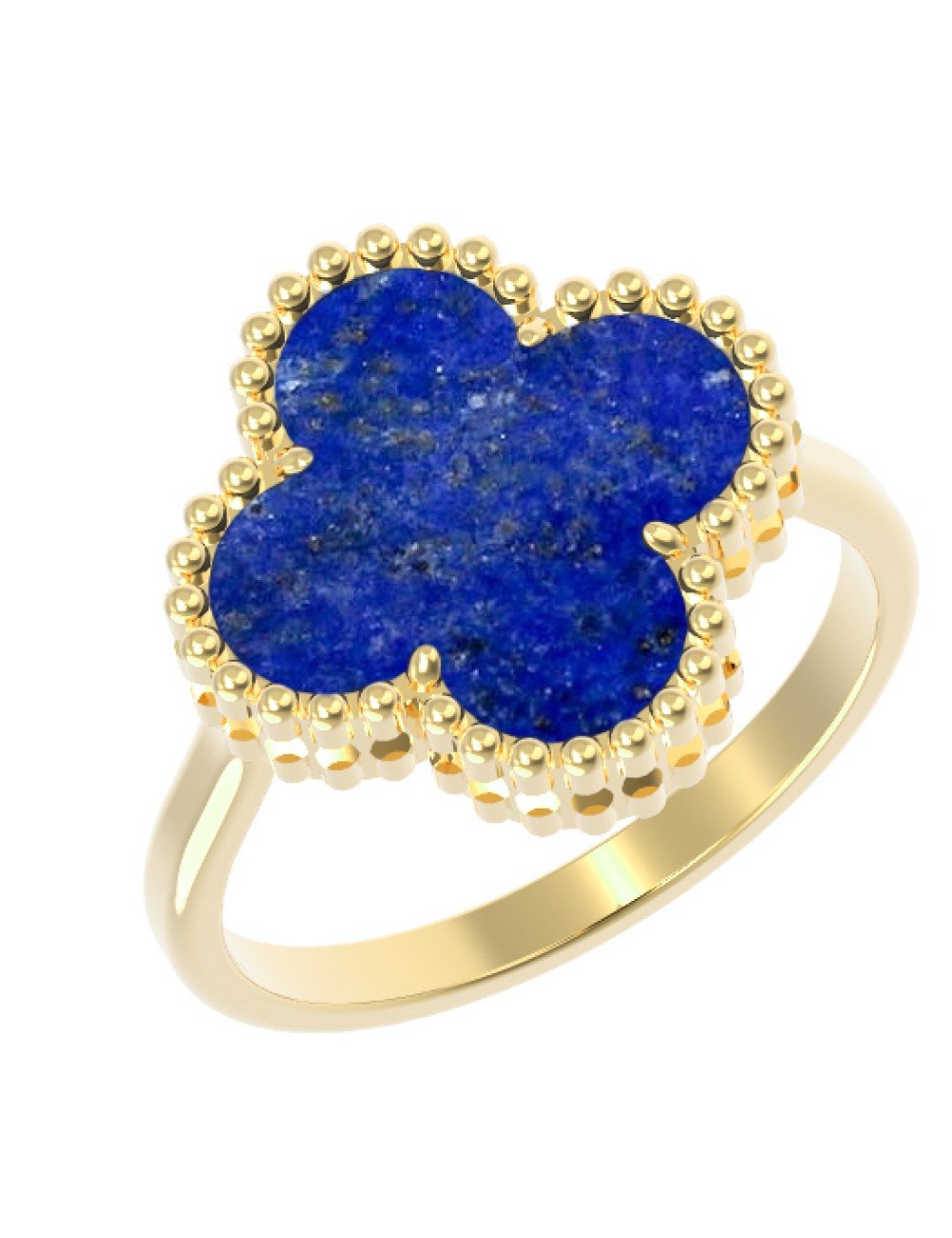 Кольцо из лимонного золота c лазуритом