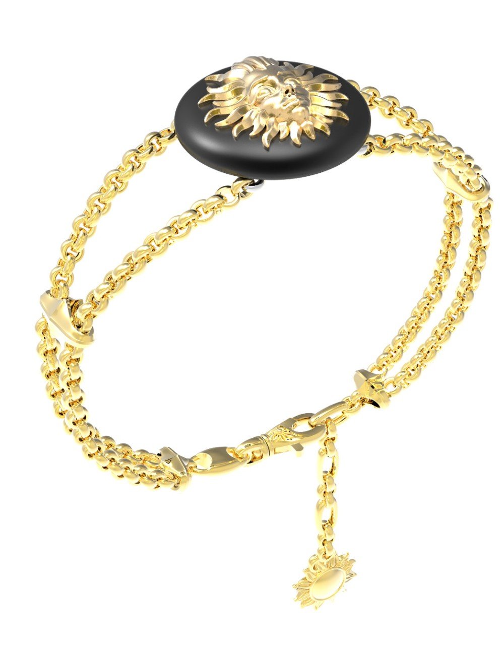 Браслет из лимонного золота c ониксом