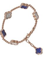 Браслет из золота c лазуритом и перламутром