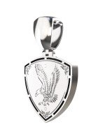 Подвеска из белого золота c бриллиантами и ониксом