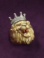 Кольцо из лимонного золота c эмалью и бриллиантами